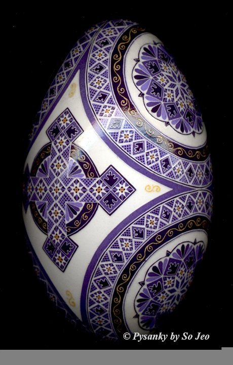 Purple Cross Ukrainian Easter Egg Pysanky By So Jeo